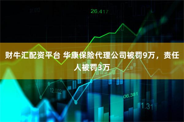 财牛汇配资平台 华康保险代理公司被罚9万，责任人被罚3万